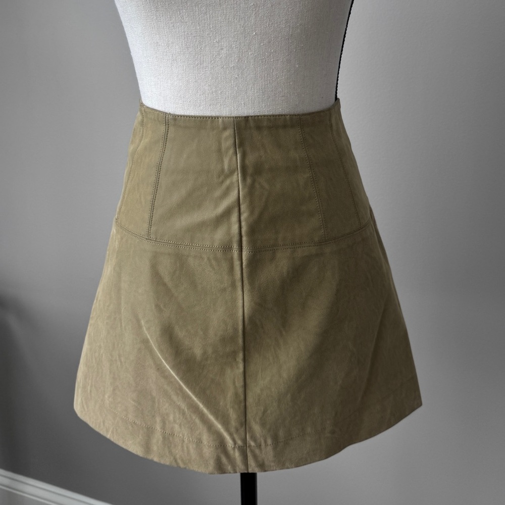 Free People Leather Suede Mini Skirt